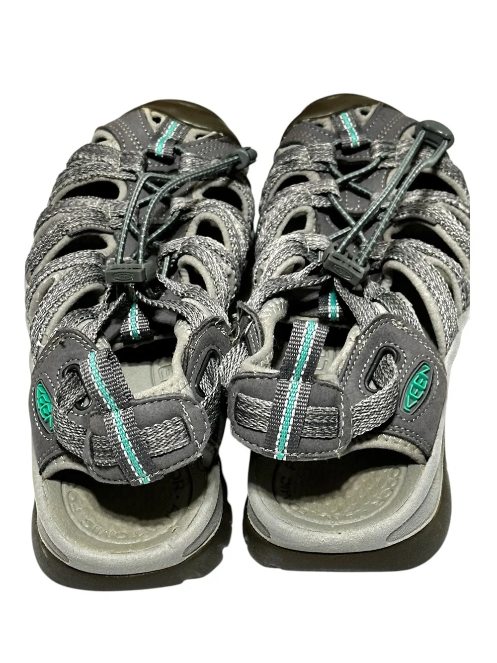 Keen Whisper Closed Toe Hiking Sport Waterproof Grey & Peacock Green Sandals